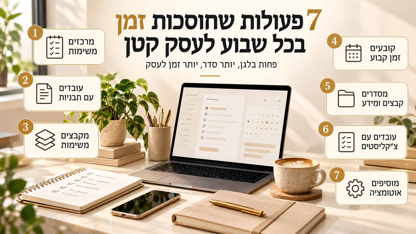 7 פעולות שחוסכות זמן בכל שבוע לעסק קטן